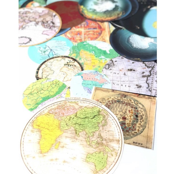 Craft Map Pieces Maps 20PC Globe Smashbook